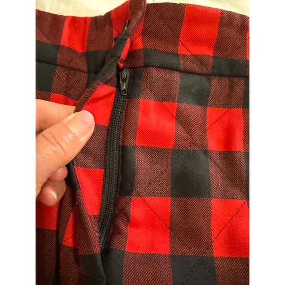 MSGM Quilted Plaid Checkered Midi Skirt Front Slit Side Pockets Italy S Read NST - Picture 8 of 12